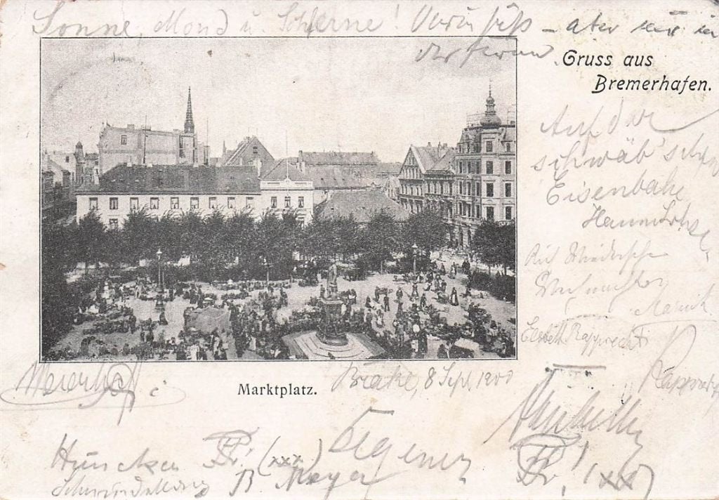 703-166-043 Bremerhaven Marktplatz, Verzenden, Voor 1920, Duitsland
