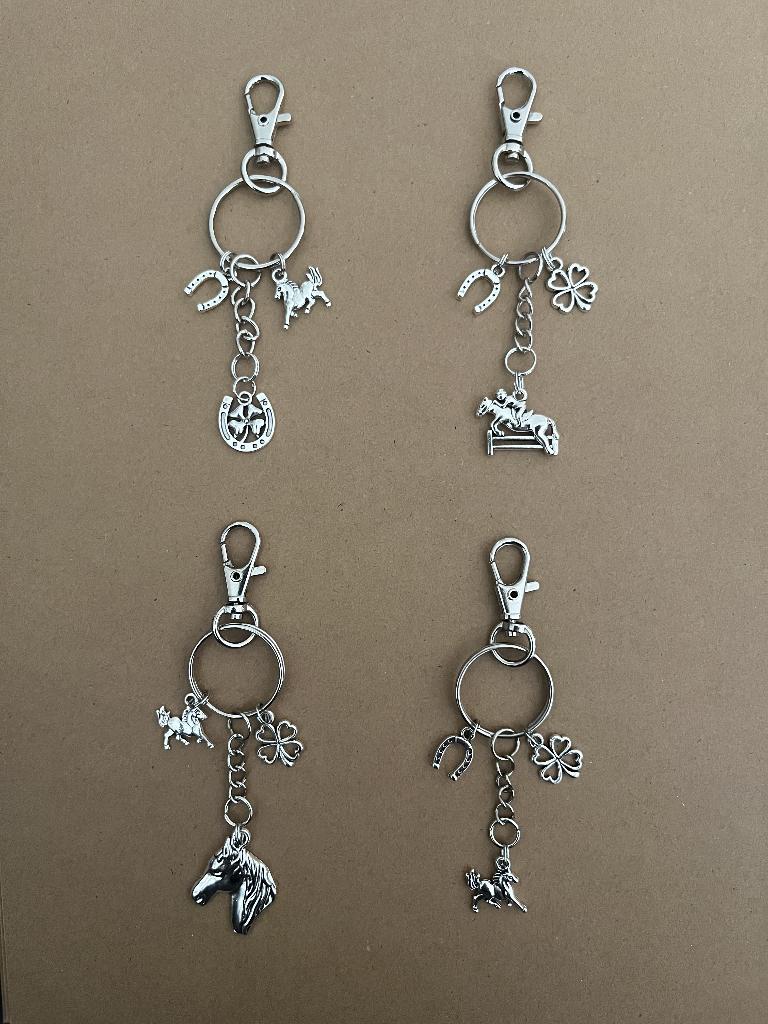 4 verschillende sleutelhangers paard, paarden hoefijzer, Ophalen of Verzenden, Nieuw, Dier of Natuur