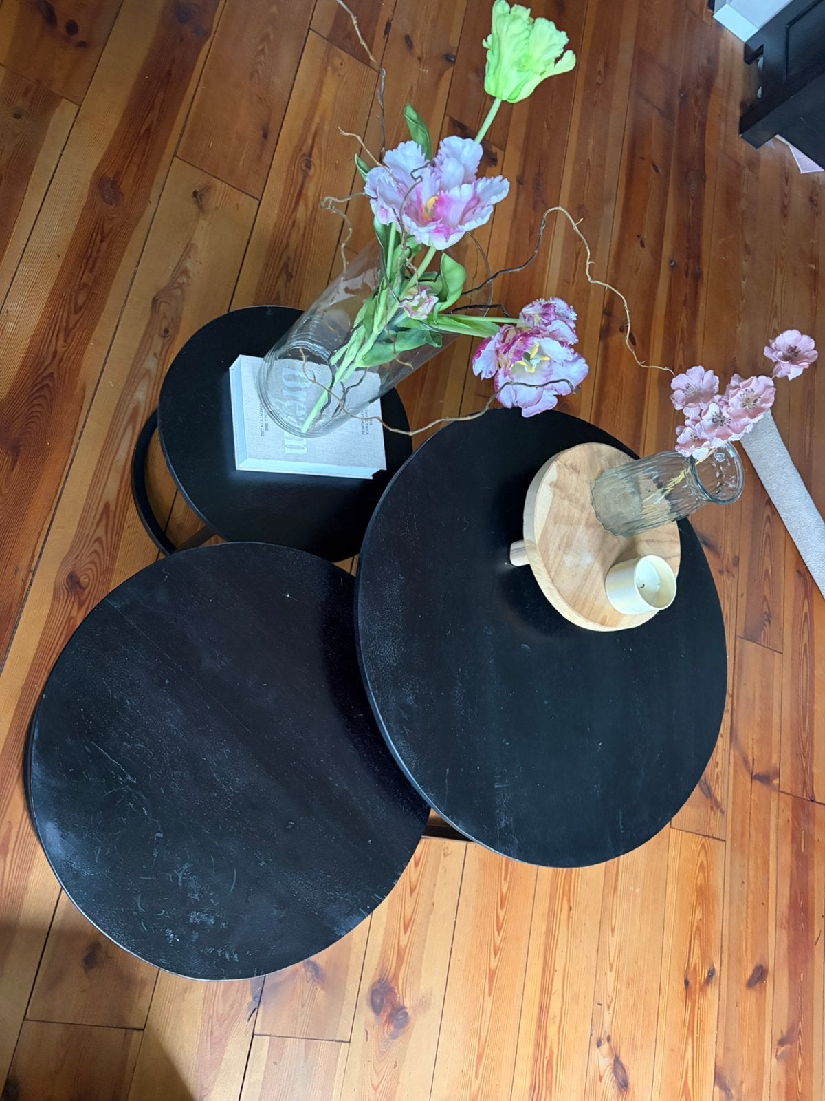 Salontafel set 3-delig, Ophalen, Rond, 50 tot 100 cm, Zo goed als nieuw