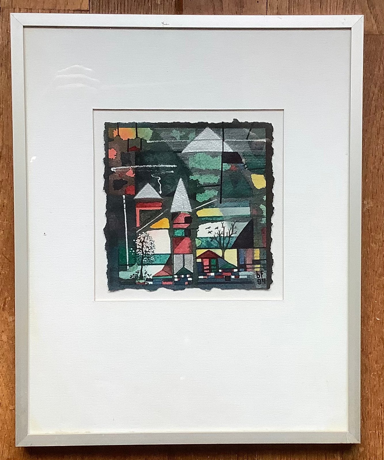Bart Filet, schilderij, abstract, stad, gebouw, vintage, Antiek en Kunst, Ophalen of Verzenden
