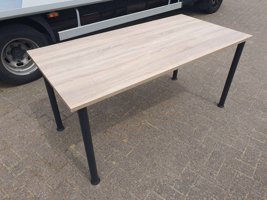 Bureautafel / kantinetafel met nieuw blad 160x80 ( 2 x ), Zwart, 160 cm, VST, Metaal