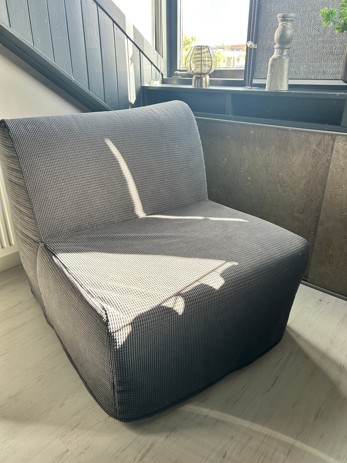 IKEA Lyksele LÖVÅS slaapfauteuil donkergrijs, Ophalen, Gebruikt, Eén, Stof