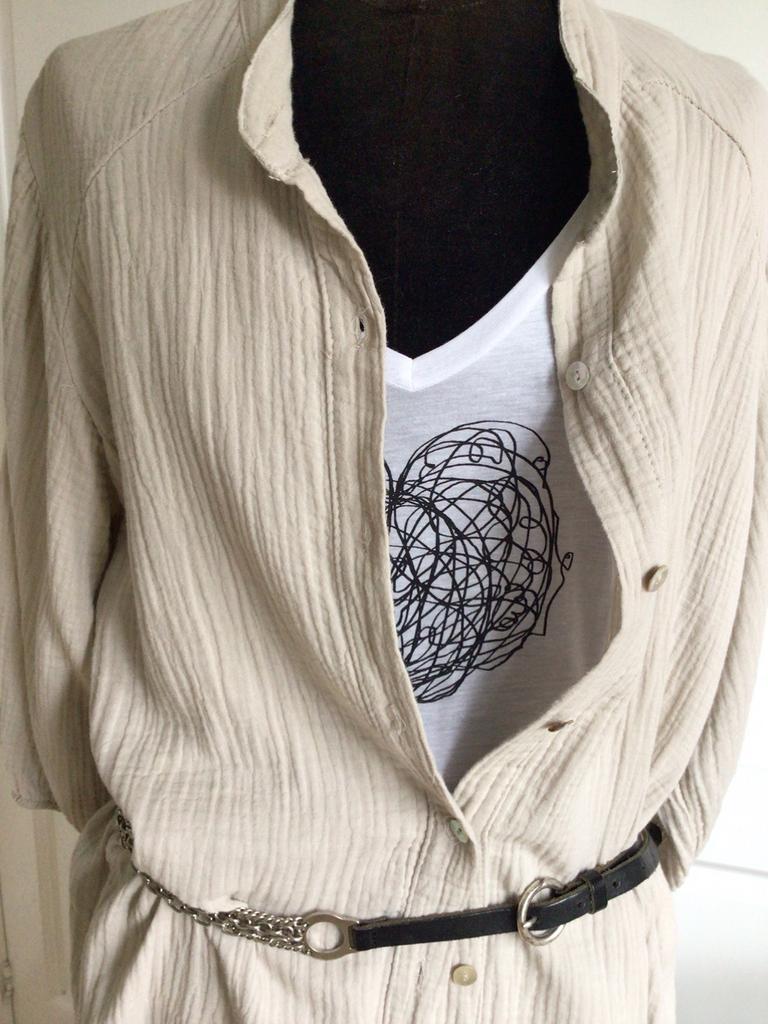Super hippe nieuwe lange blouse/kaftan ALParis in katoen, Kleding | Dames, Blouses en Tunieken, Ophalen of Verzenden, Nieuw, Beige