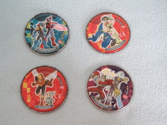 4 metalen Flippo's Megaman nr. 22-23-24 en 26, Verzamelen, Ophalen of Verzenden, Losse flippo's