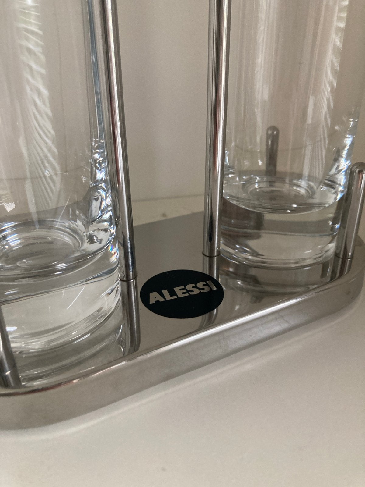 Alessi design Italy olie en azijn stel -, Verzenden, Zilver, Zo goed als nieuw, Alessi