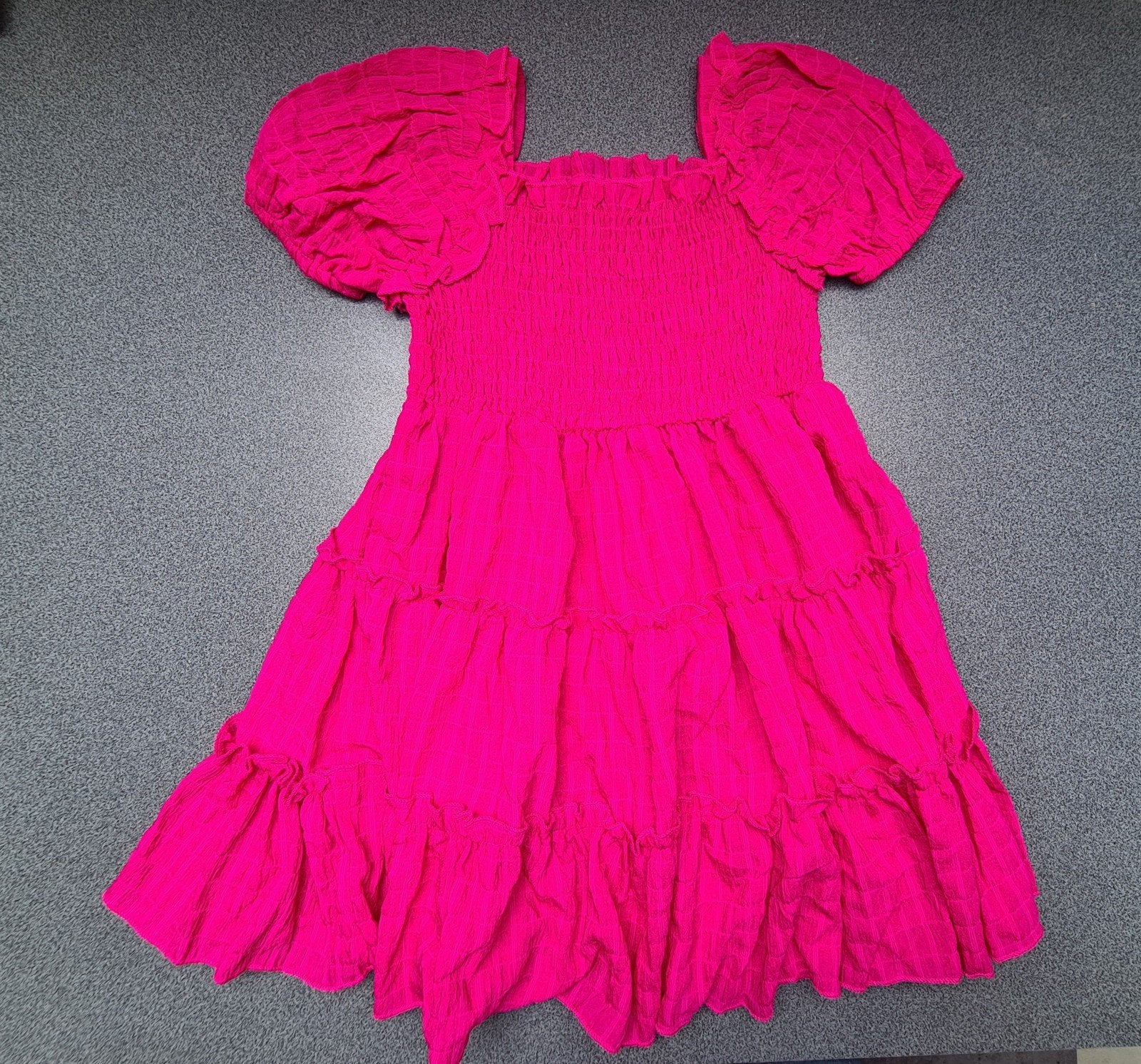 Roze jurkje met pofmouwtjes - Shein (maat 6Y), Ophalen of Verzenden, Zo goed als nieuw, Shein, Meisje