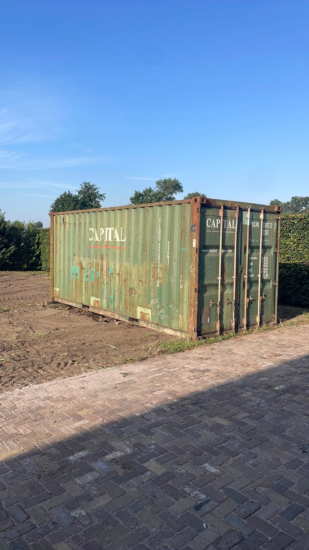 Zeecontainer / opslag container, Ophalen