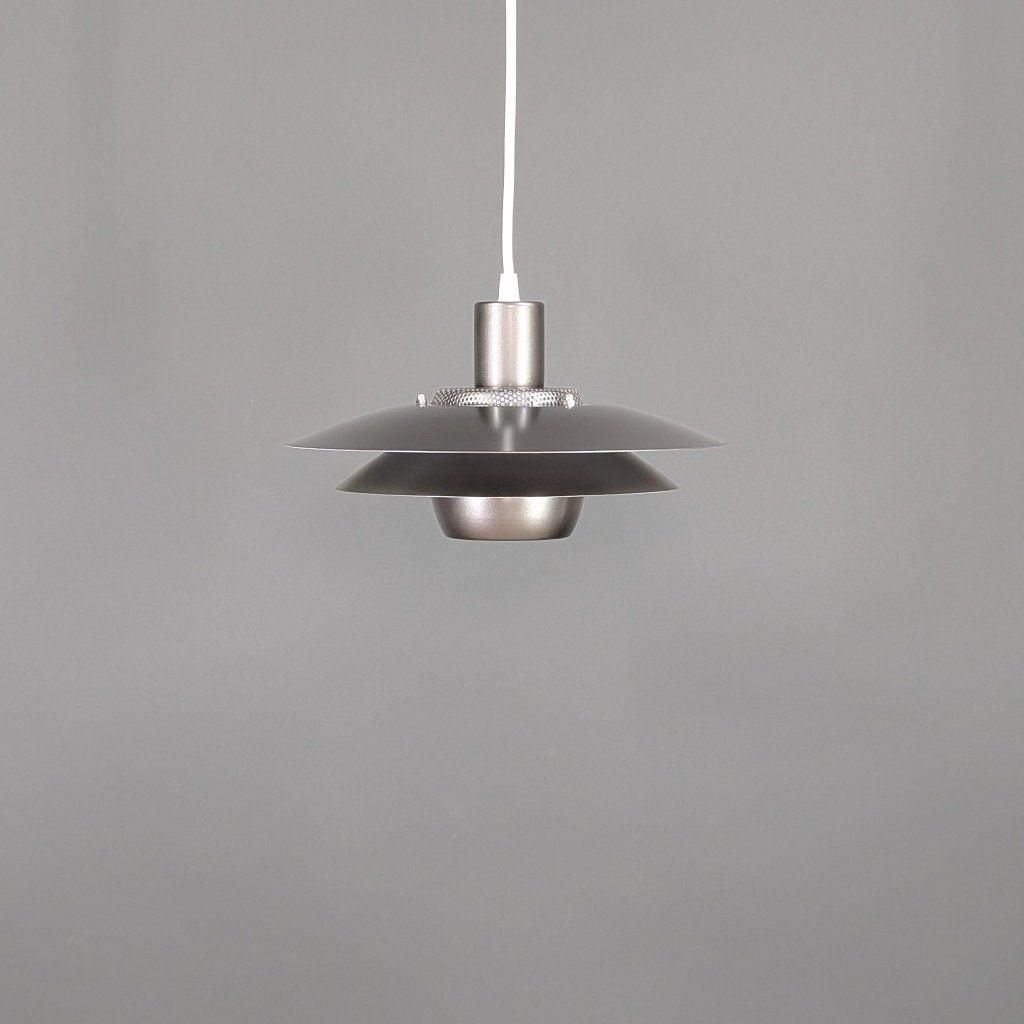 Jeka Viola vintage Scandinavische hanglamp – zilver – Ø30 cm, Huis en Inrichting, Lampen | Hanglampen, Mid century modern, Zo goed als nieuw