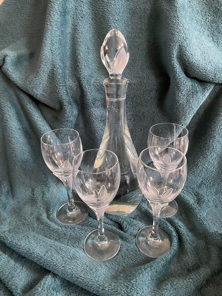 Wijnglazen en karaf, vintage, Schott & Zwiesel, La Fleur, Antiek en Kunst, Antiek | Glas en Kristal, Ophalen