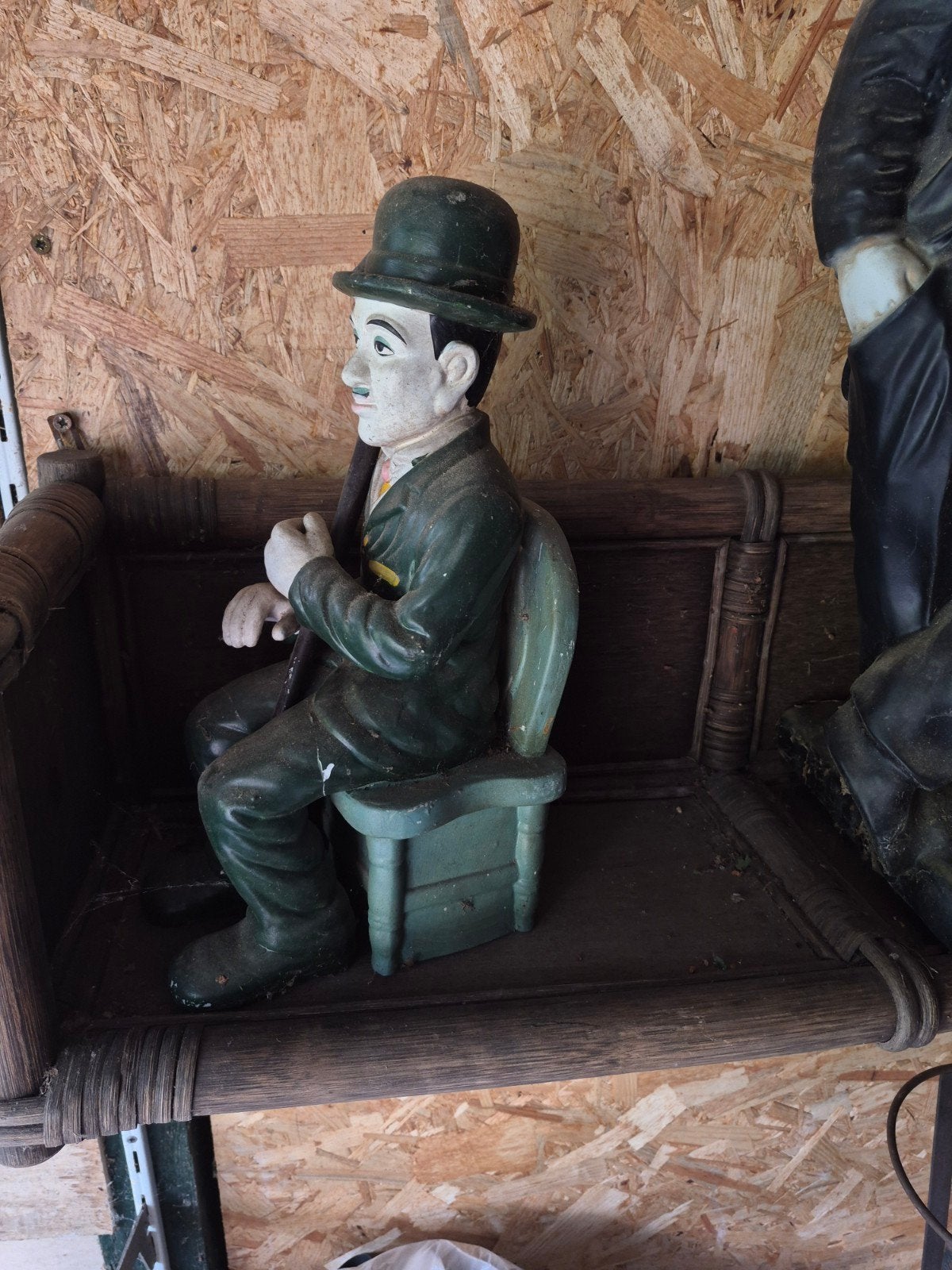 Vintage Laurel & Hardy Beelden met Lantaarnpaal, Groep mensen, 50 - 100 cm, Zwart, Composieten