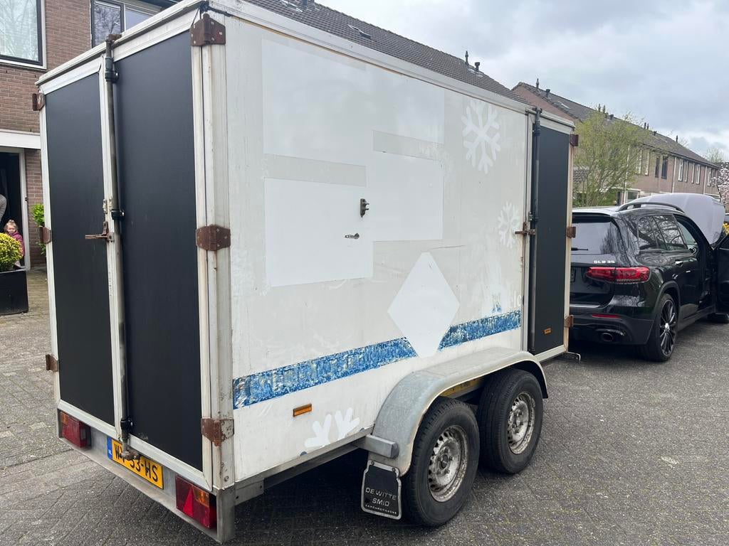 Hapert dubbelasser dichte aanhanger 2000kg, Auto diversen, Aanhangers en Bagagewagens, Ophalen, Gebruikt