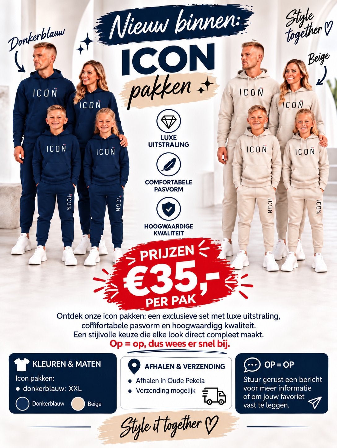 Icon joggingpakken diverse maten, Ophalen of Verzenden, Nieuw