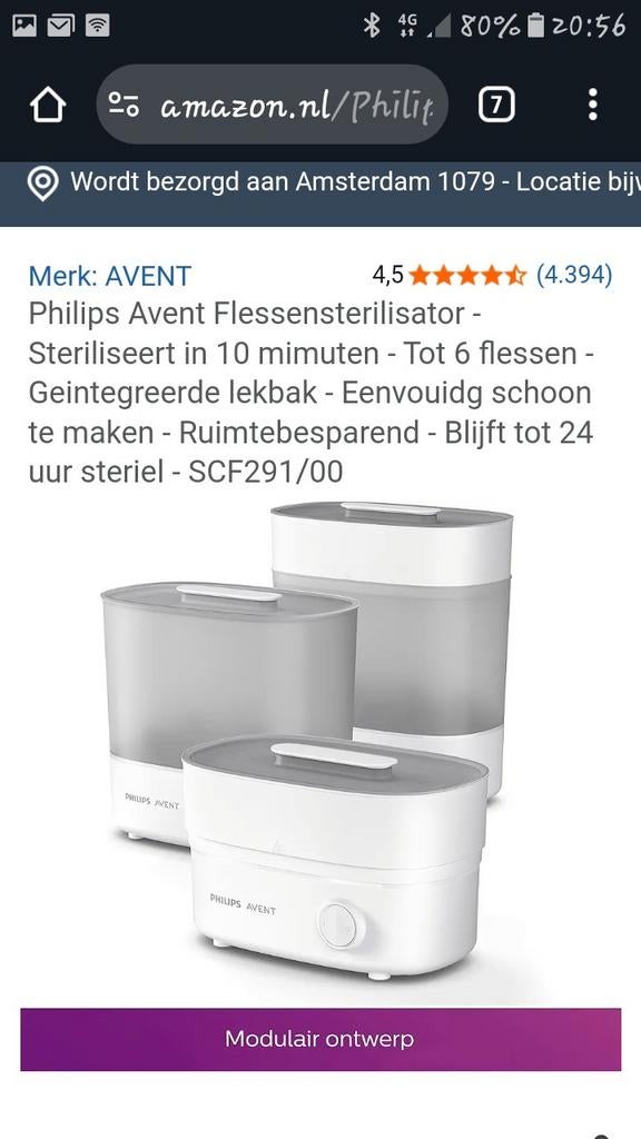 Philips Avent Flessensterilisator - SCF291/00, Kinderen en Baby's, Babyvoeding en Toebehoren, Ophalen of Verzenden