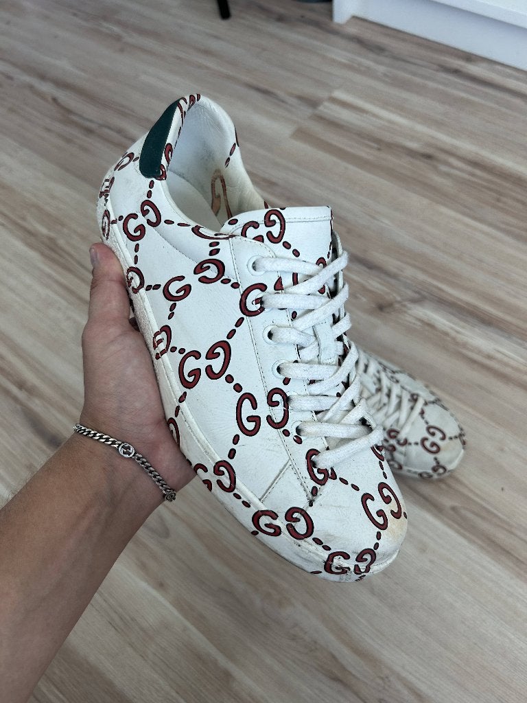 Men's Gucci Shoes (Size 38), Wit, Ophalen of Verzenden, Gucci, Gedragen