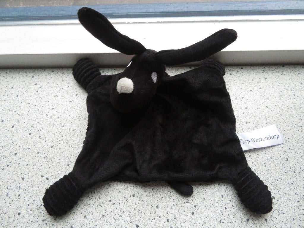 Knuffeldoek hond Takkie teckel tekkel van Jip en Janneke, Hema, Zwart, Zo goed als nieuw, Wasbaar