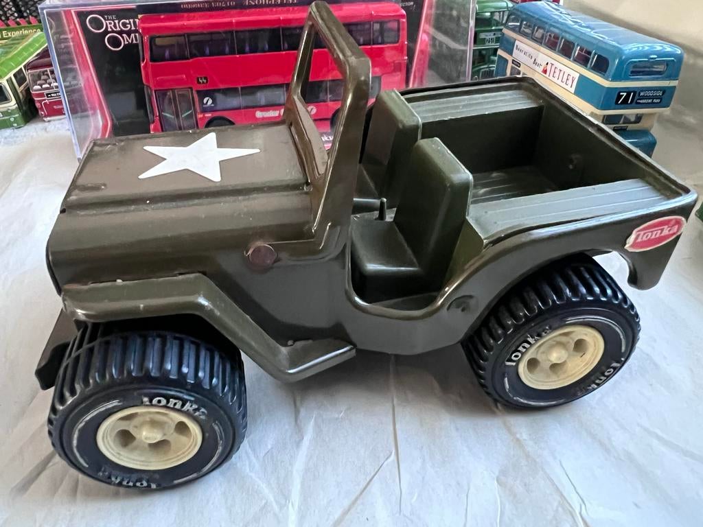 Vintage Tonka Jeep Speelgoedauto - Leger, Ophalen of Verzenden, Gebruikt