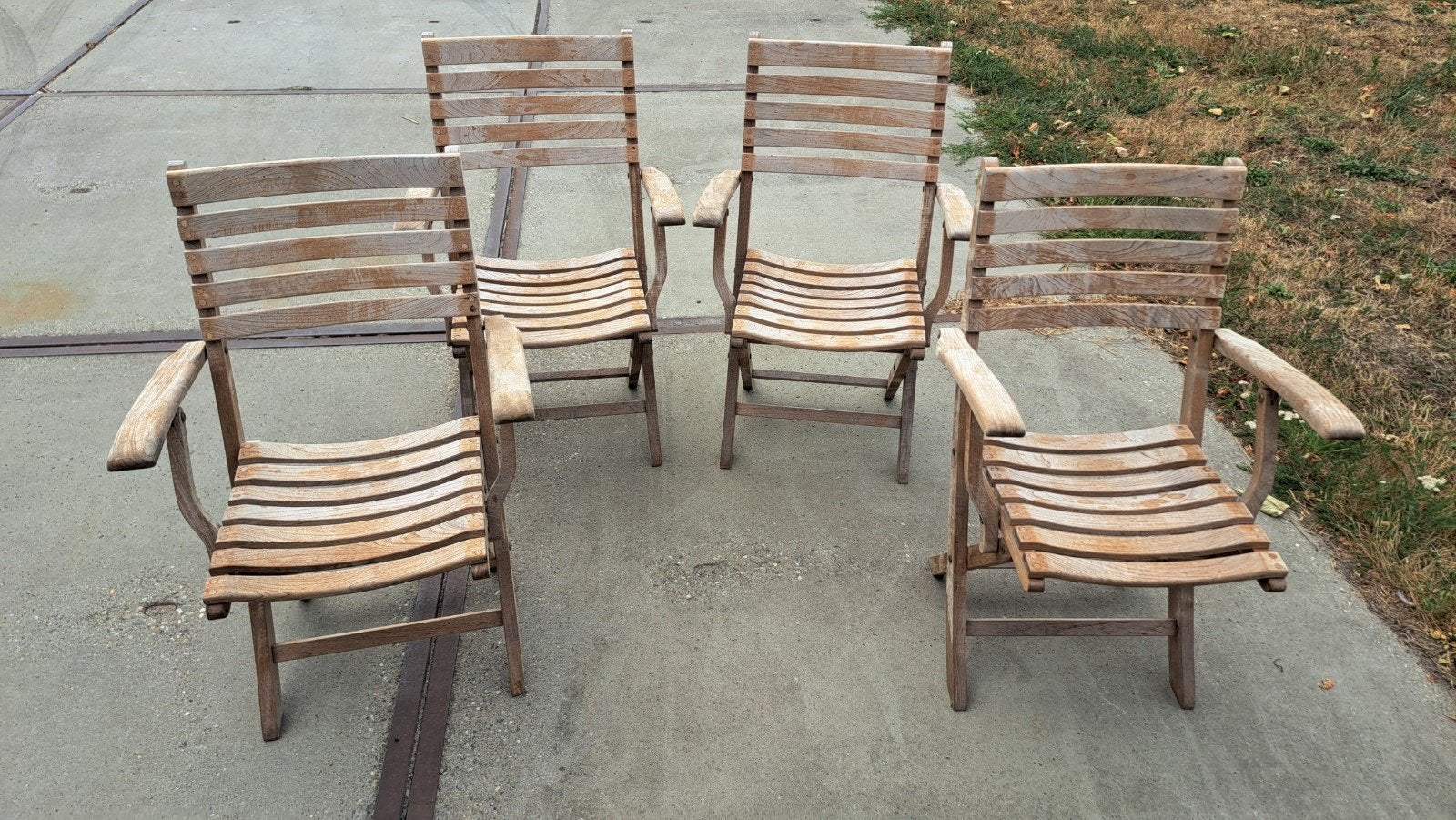 6 zeer stevige TEAK HOUTEN klapstoelen van Oriental Garden., Ophalen, Gebruikt, Inklapbaar