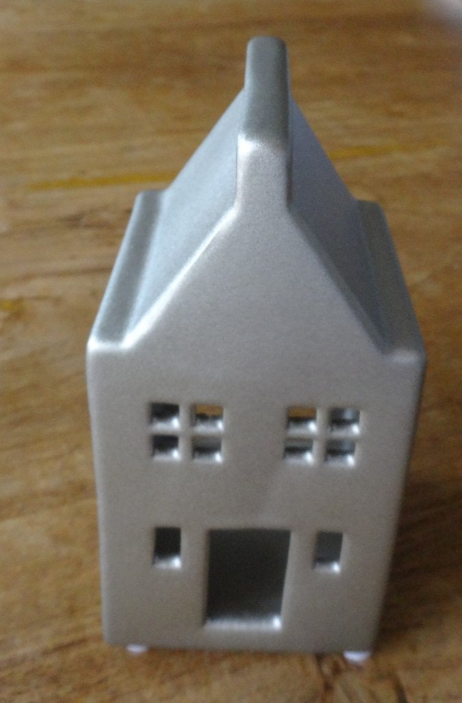 Kersthuisje / waxinelichthouder / theelicht houder NIEUW, Overige stijlen, Nieuw, Ophalen of Verzenden, Grijs