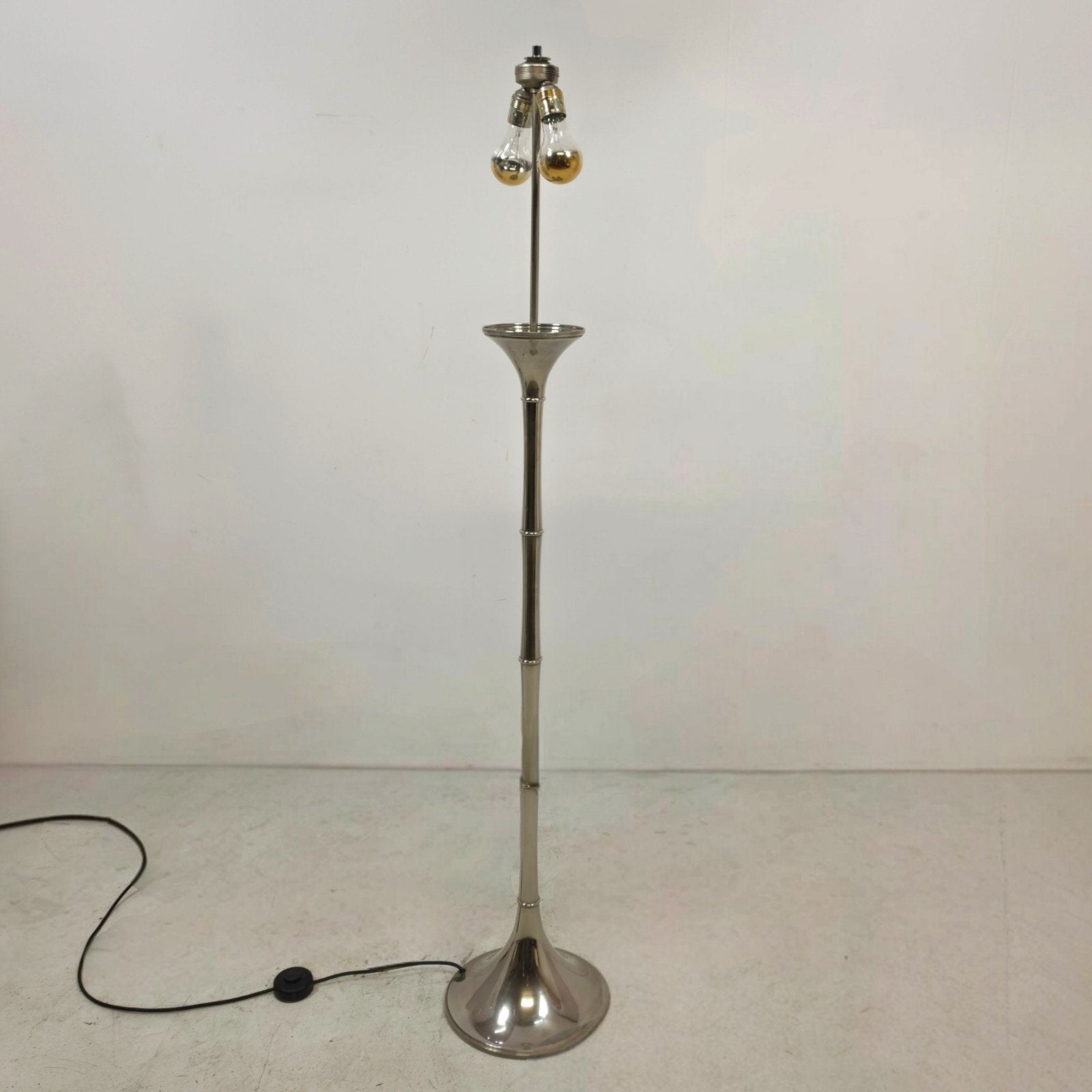 Ingo Maurer ML1F bamboe vloerlamp 60s mid century chrome, Huis en Inrichting, Ophalen, Metaal