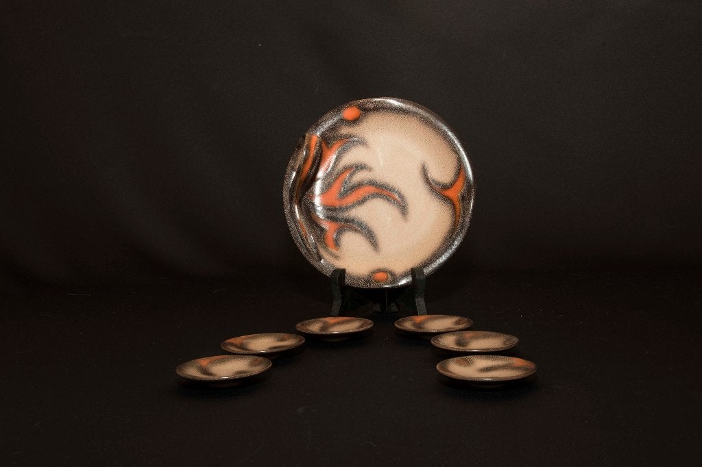 Zenith Gouda serveerschaal nr 549 decor "FUTA" met bakjes, Ophalen of Verzenden