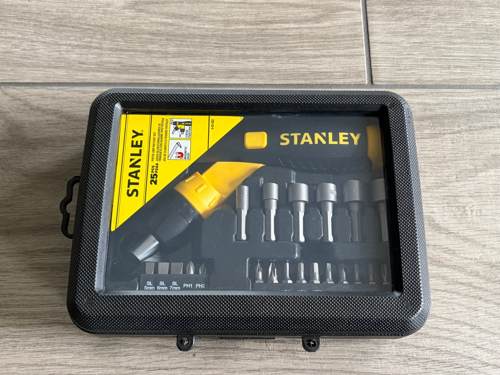 Stanley 25-delige ratel schroevendraaierset, Ophalen of Verzenden, Zo goed als nieuw, Gereedschapsset, Stanley