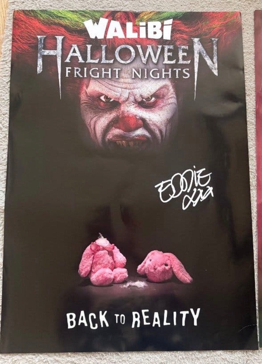 Walibi Fright Night Eddie posters (2 stuks), Ophalen, Rechthoekig Staand, Nieuw, A1 t/m A3