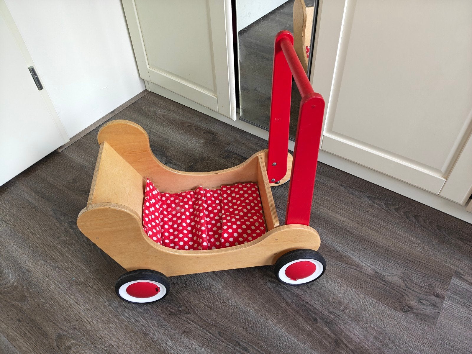 Houten Poppenwagen / Loopkar van Dijk, Ophalen, Zo goed als nieuw, Overige typen