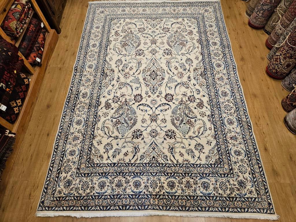 Vintage handgeknoopt perzisch nain 6la 303x198, Tweedehands, Perzisch, 150 tot 200 cm, 200 cm of meer