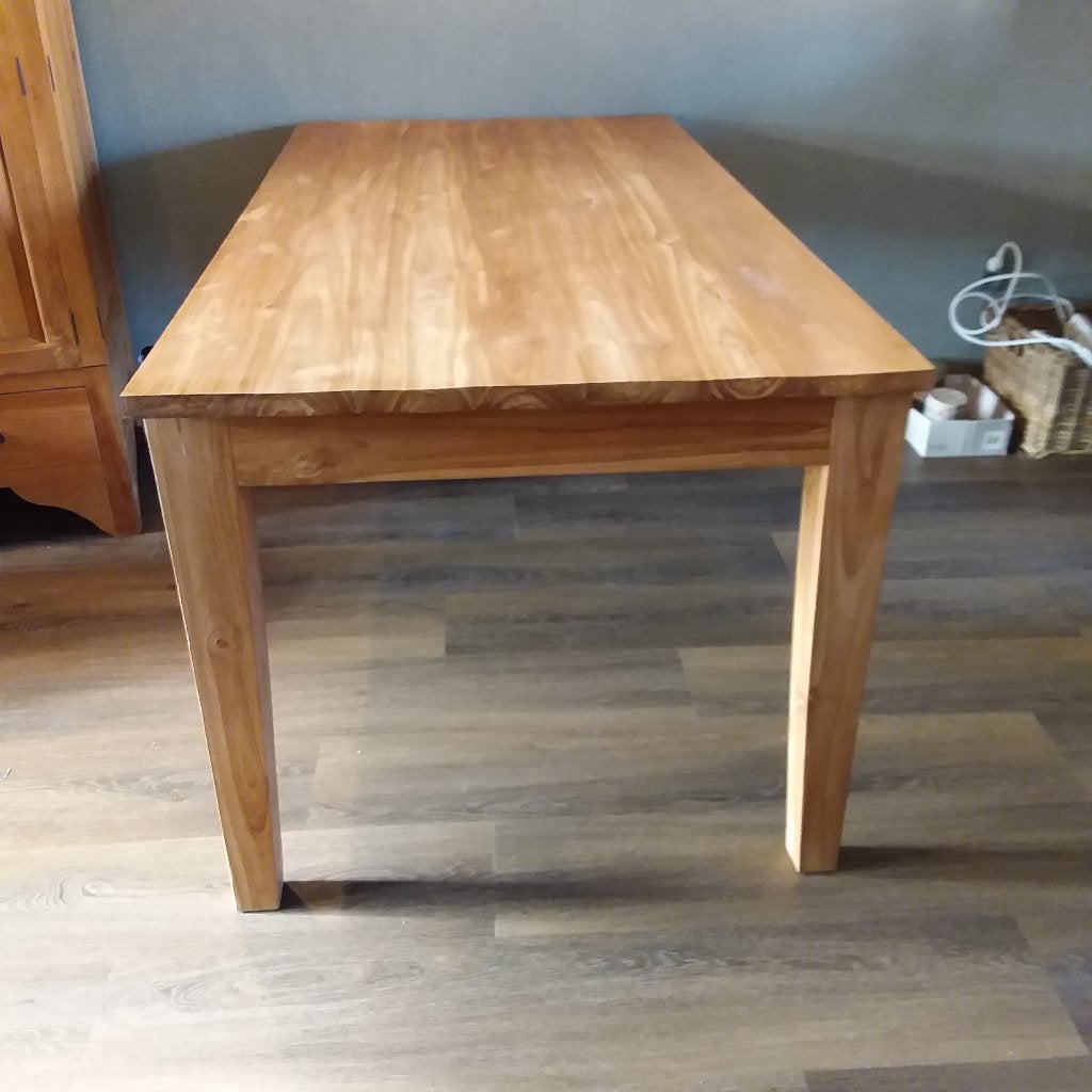 tafel Teakhout met 2 laden, Huis en Inrichting, Ophalen, Teakhout, 50 tot 100 cm, Zo goed als nieuw