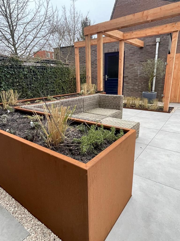 Cortenstaal Maatwerk: Tuinontwerp, Borderranden, Houtopslag, Tuin en Terras, Bloembakken en Plantenbakken, Minder dan 30 cm, 100 cm of meer