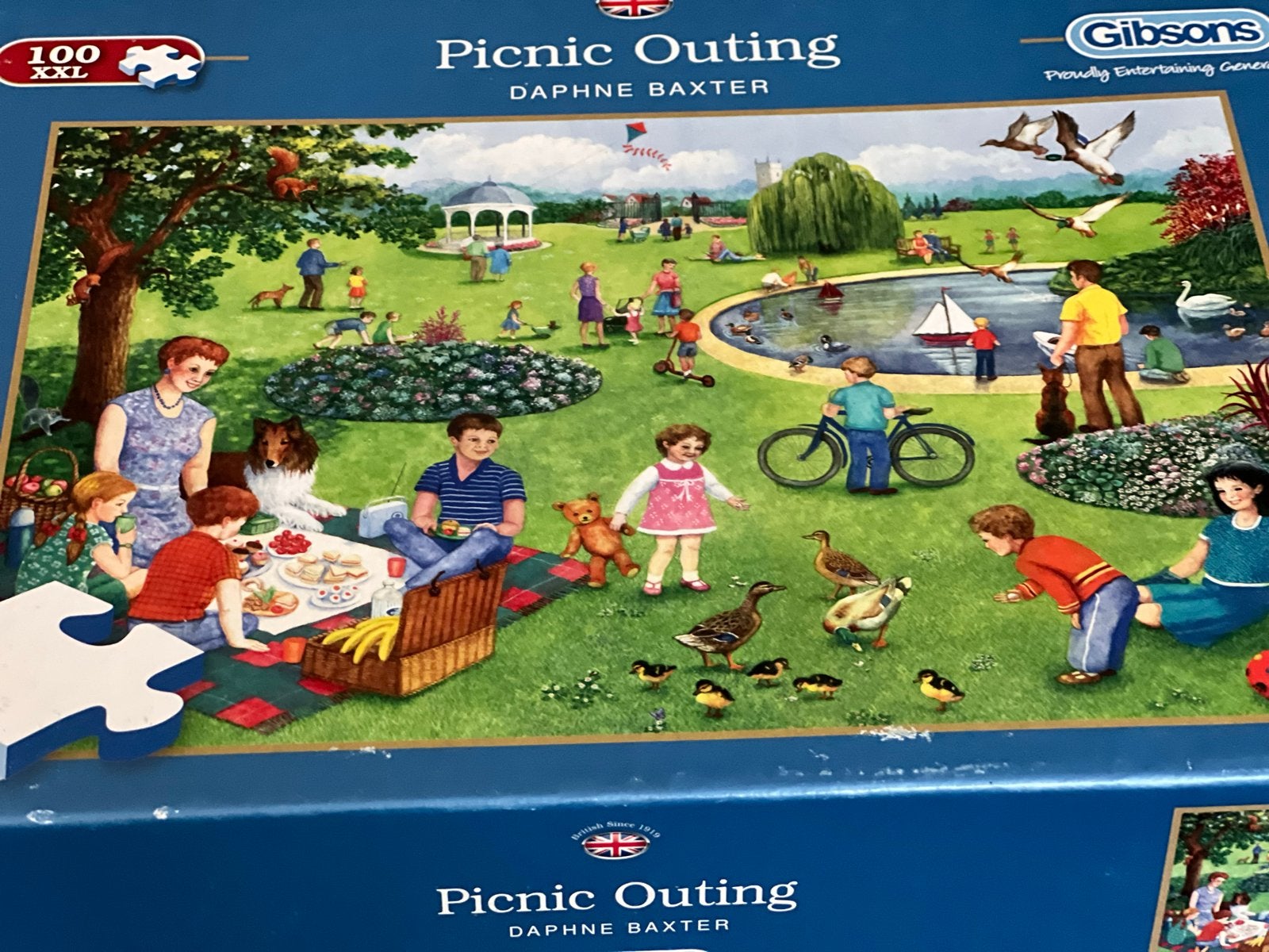 Gibsons Legpuzzel 100 XXL Picknick Uitje bijna gratis, Hobby en Vrije tijd, Ophalen of Verzenden, Minder dan 500 stukjes, Gebruikt