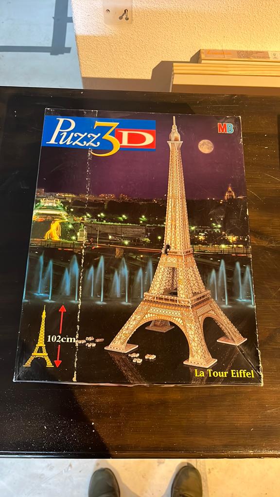 MB 3D puzzel eifeltoren, Ophalen, Meer dan 50 stukjes, Zo goed als nieuw, 6 jaar of ouder