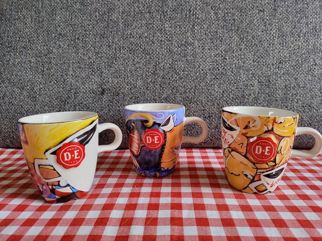 Douwe Egberts Senseo bekers 3 stuks, Gebruikt, Ophalen of Verzenden, Overige stijlen, Kop(pen) en/of Schotel(s)