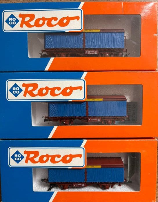 Roco 3x 46220 NS zeilwagen T&D, Gelijkstroom, Wagon, Ophalen of Verzenden, Roco