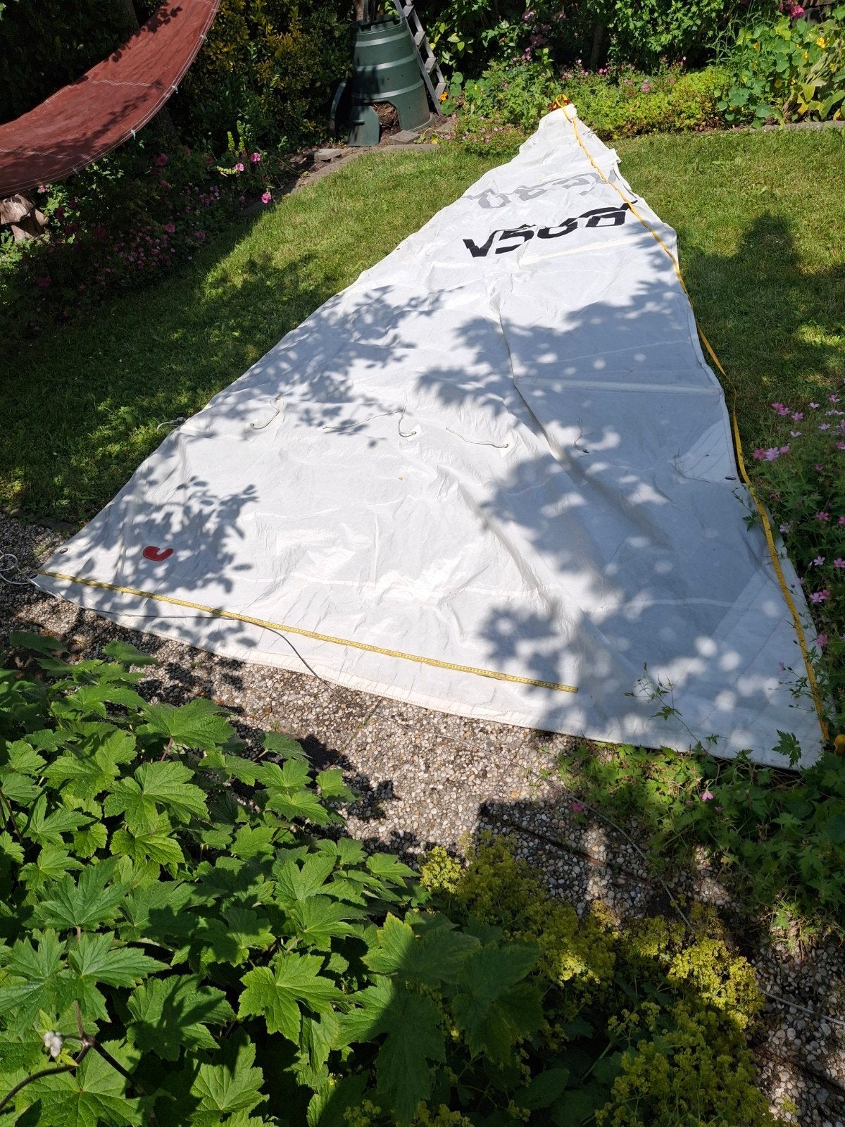 Grootzeil wit met rif en 3 zeillatten h550*265*670, Ophalen, Zo goed als nieuw, 6 meter of meer, 15 tot 30 m²
