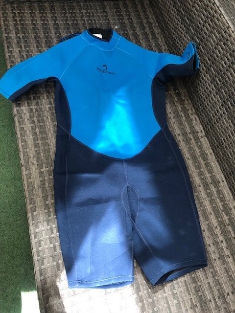 Kort wetsuit, maat 2XL en snorkelmasker, maat M-L, Watersport en Boten, Watersportkleding, Wetsuit, Ophalen of Verzenden, Zo goed als nieuw