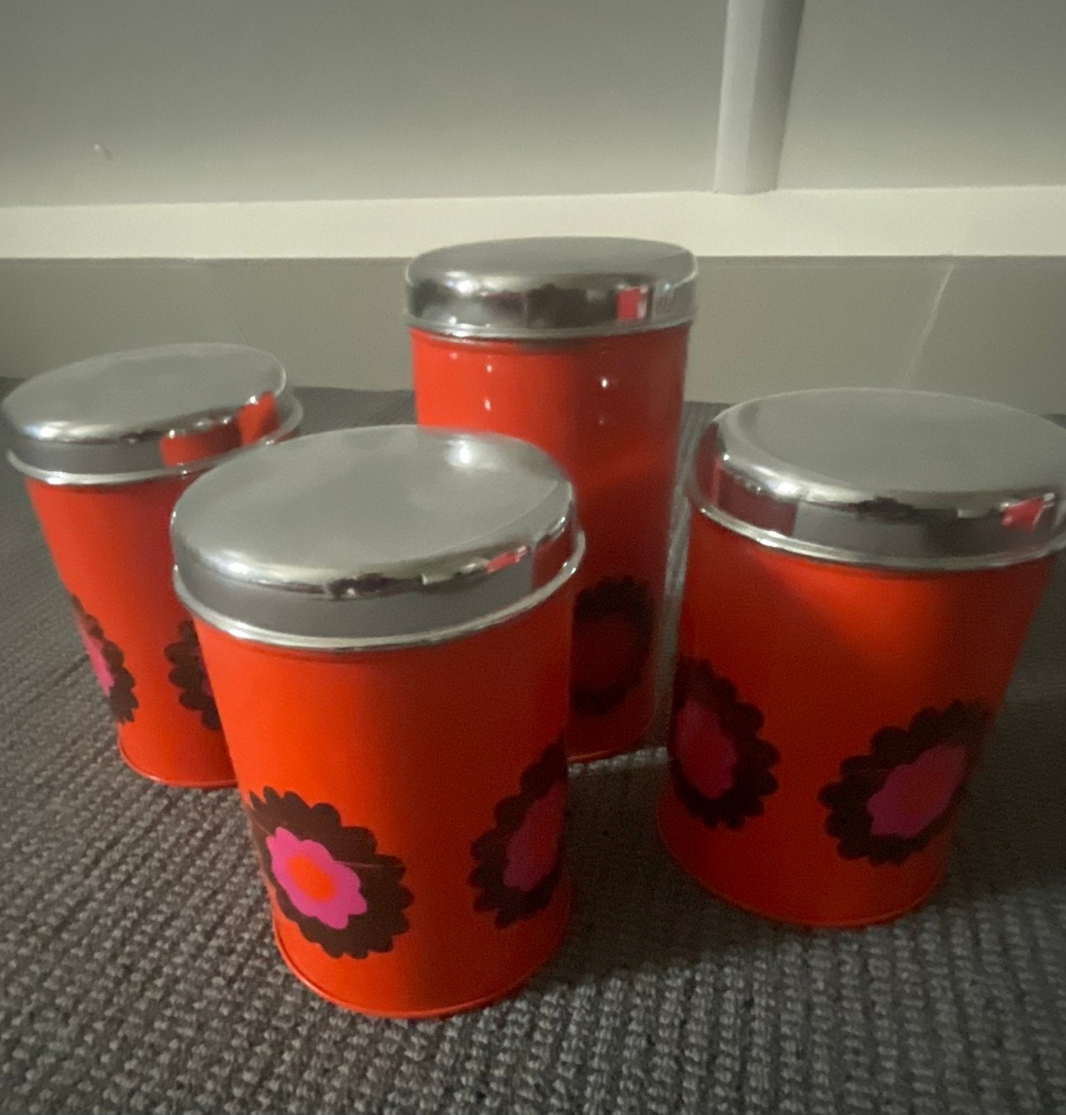 Set van 4 vintage Brabantia voorraadblikken, Ophalen