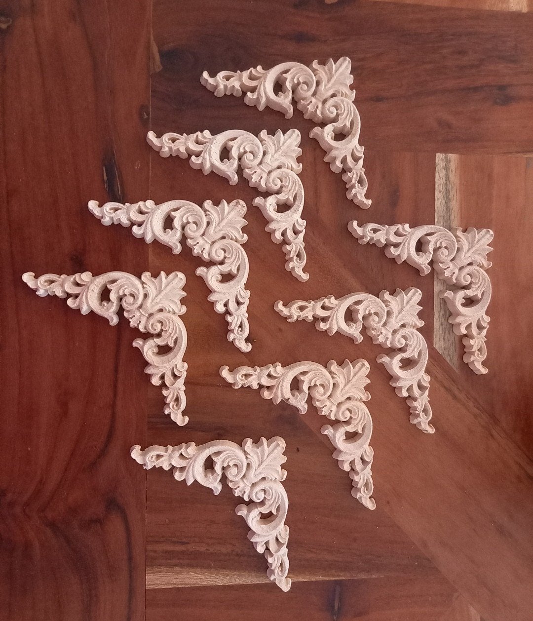 8 stuks nieuwe houten sier ornamenten, Ophalen of Verzenden, Nieuw