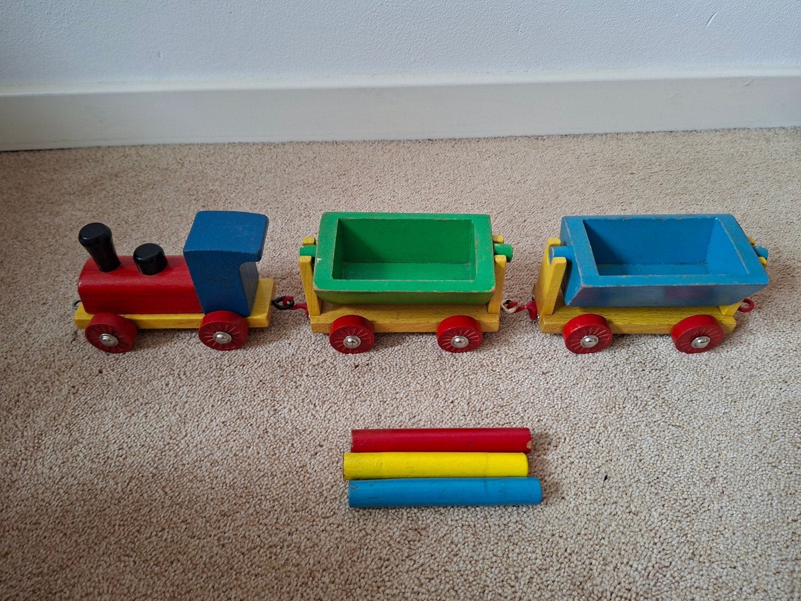 Vintage houten trein., Kinderen en Baby's, Speelgoed | Houten speelgoed, Ophalen of Verzenden, Gebruikt