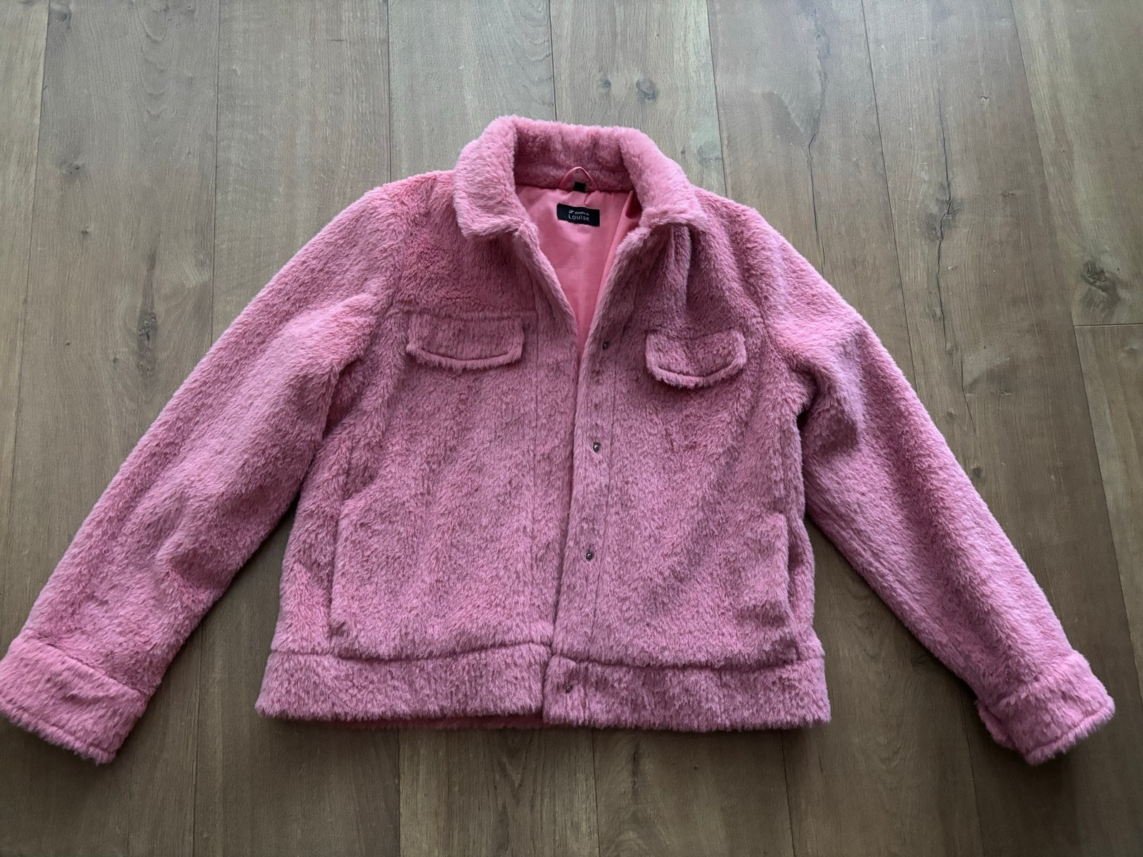 Roze teddy jas van L'histoire de Louise, Ophalen of Verzenden, Zo goed als nieuw, Maat 42/44 (L), Roze