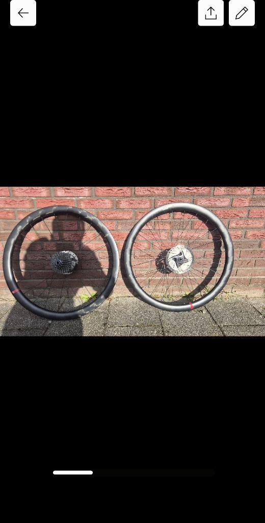 Wilier SLR 42KC Disc Wielset, Fietsen en Brommers, Fietsonderdelen, Gebruikt, Wilier, Racefiets, Carbon
