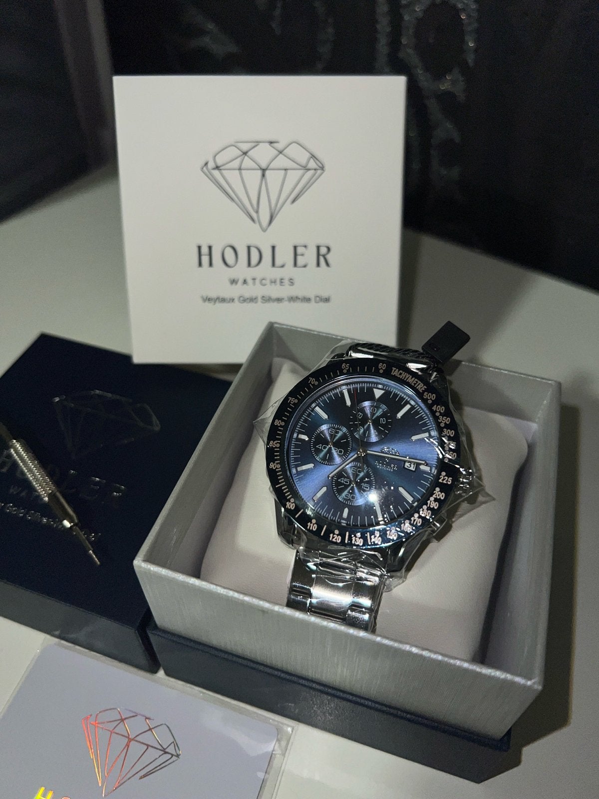 Hodler Lenk Blue Horloge - Nieuw in doos met tags, Staal, Polshorloge, Nieuw, Zilver