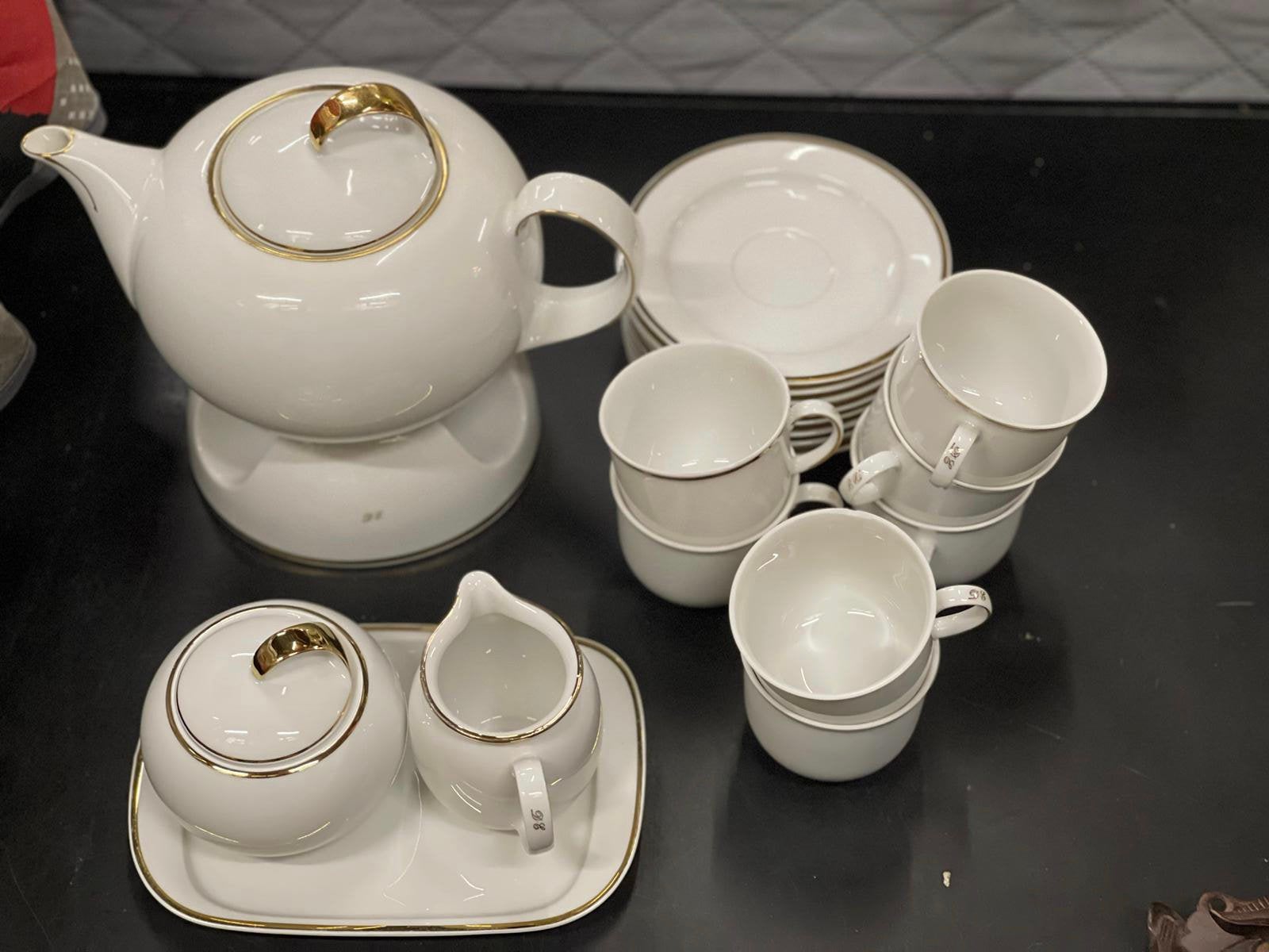 VINTAGE THEESERVIES WUSTERLING SCHWARZENBACH, Ophalen of Verzenden, Zo goed als nieuw, Wit