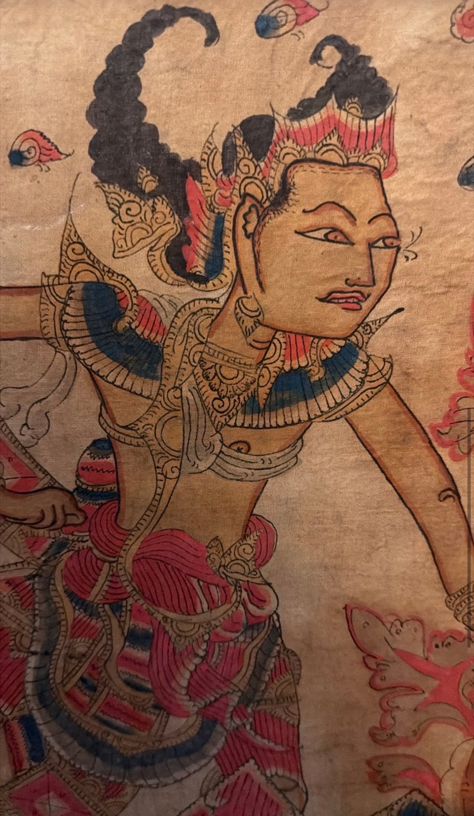 Kamasan Schilderij - Ramayana Epos, Bali (jaren '40-'50), Ophalen of Verzenden, Indonesië, Meerkleurig, Geschilderd