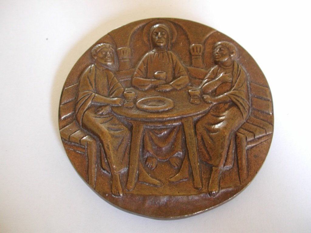 RELIGIEUZE RELIGIEUS GROTE PENNING RELIGIE BRONS, Ophalen of Verzenden, Brons