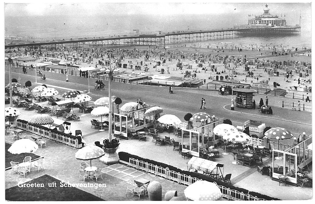 44154	Scheveningen	1958	Pier	 Gelopen met Postzegel, Ophalen of Verzenden, 1940 tot 1960, Gelopen, Zuid-Holland