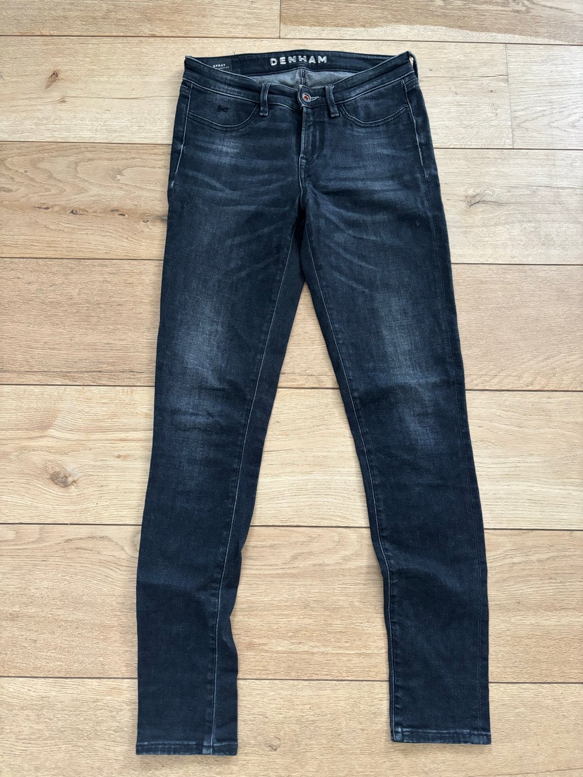 Jeans Denham Spray Super Tight Fit W27/L30, Ophalen of Verzenden, Zo goed als nieuw, Zwart, W27 (confectie 34) of kleiner