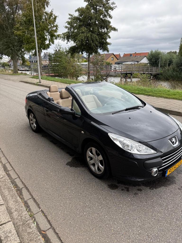Vandaag nog met open dak rijden Peugeot 307 1.6 Zwart, Auto's, Peugeot, 4 cilinders, Cabriolet, 4 stoelen, Zwart