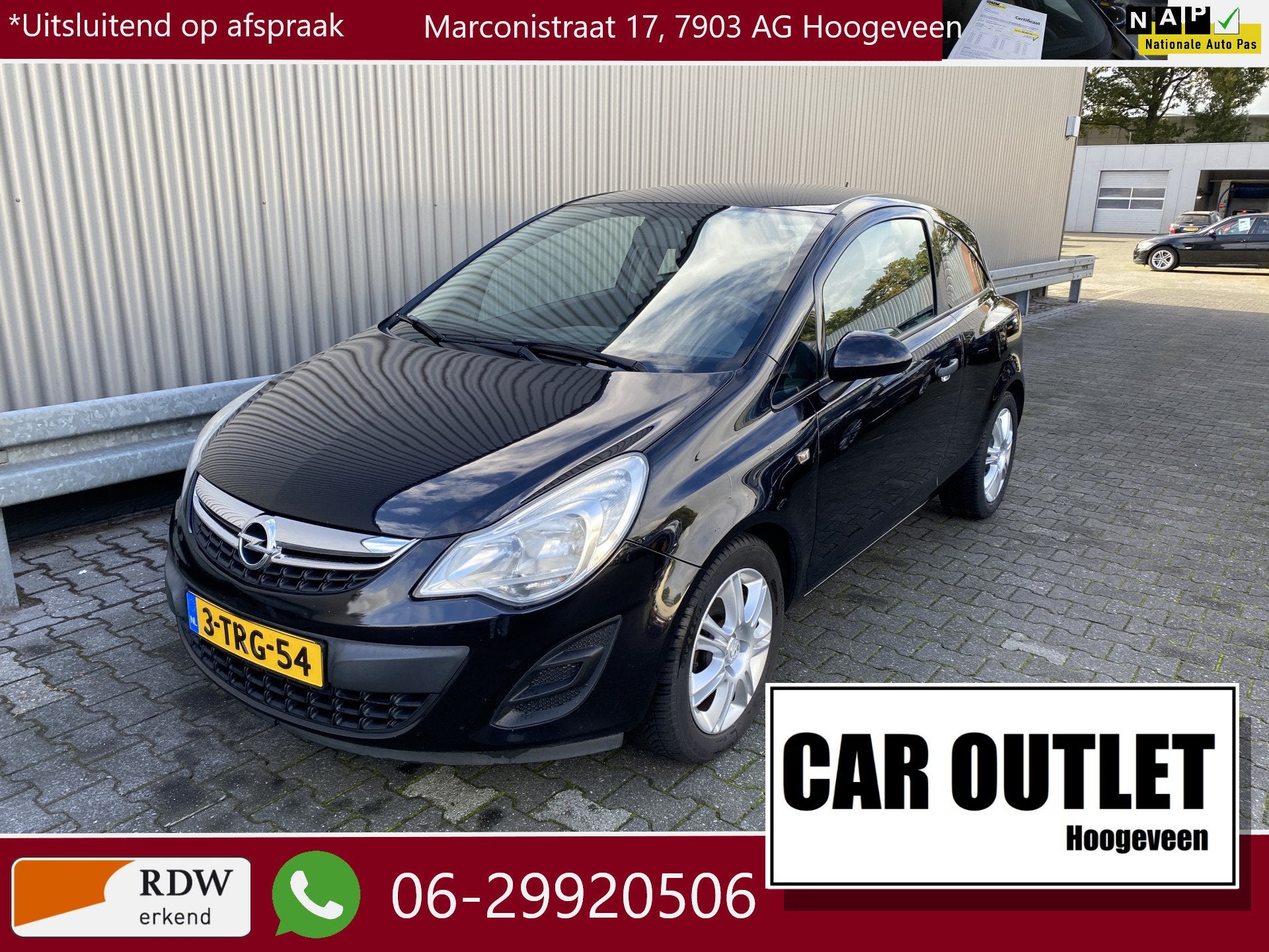 Opel Corsa 1.0-12V Selection 148Dkm, Briljant Zwart, LM, nw., Voorwielaandrijving, Euro 5, Zwart, Bedrijf