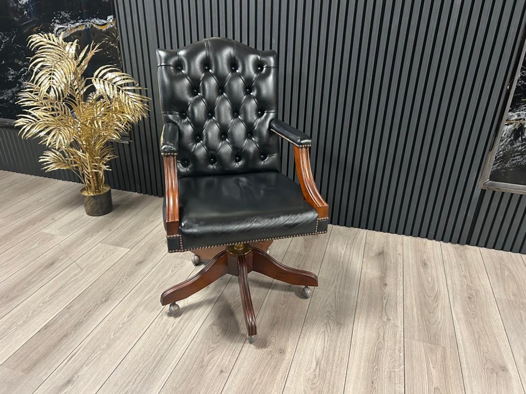 Engelse Chesterfield Bureaustoel !!, Ophalen of Verzenden